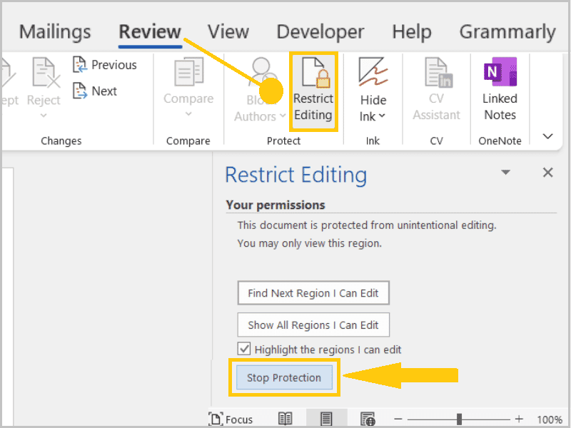 How to Remove Restrict Editing in Word